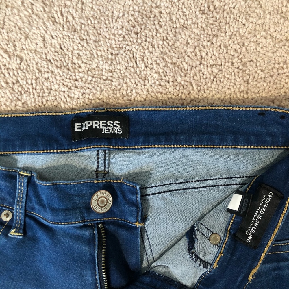 Express cropped jean leggings
